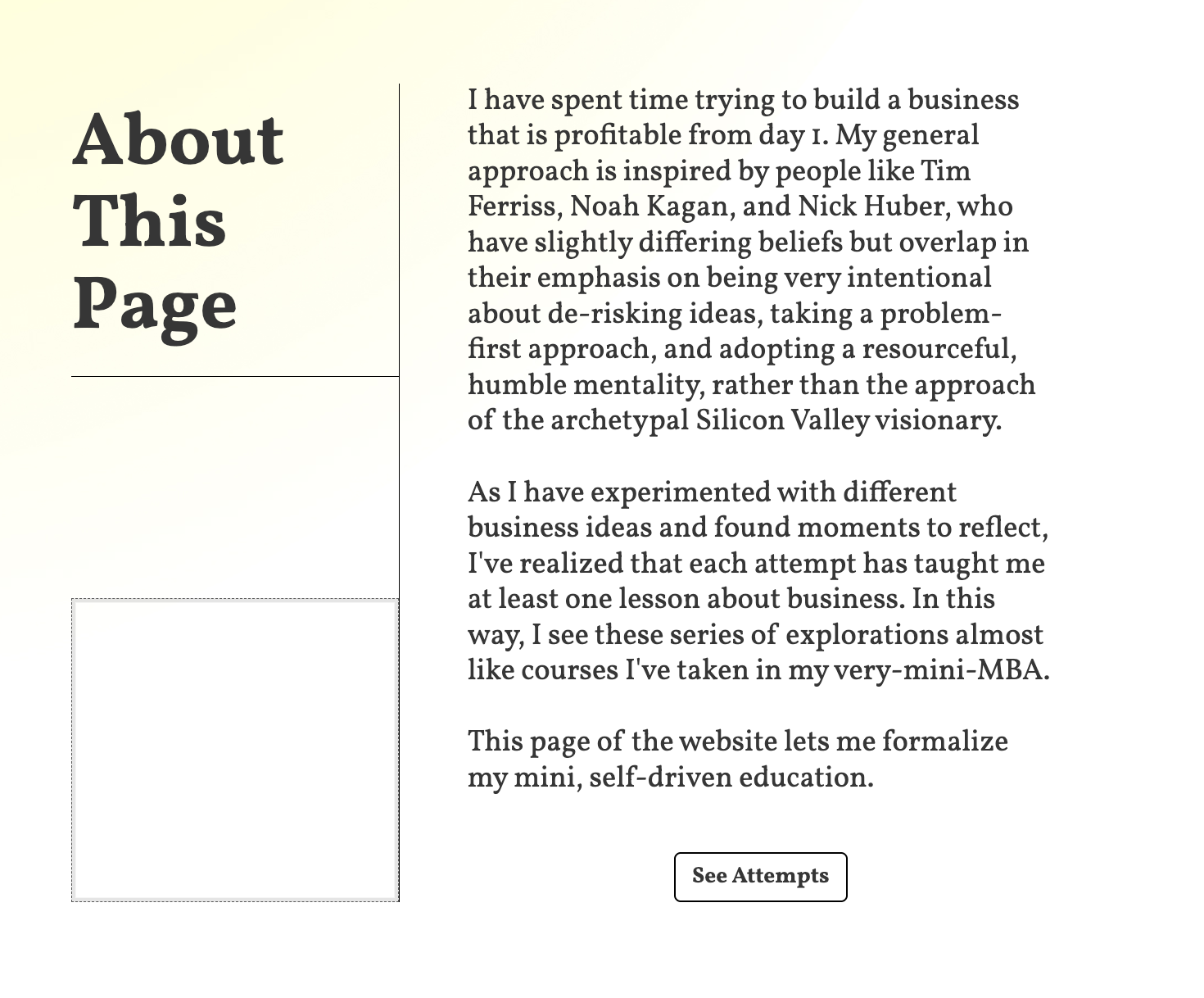 The original 2024 declaration page, titled About This Page